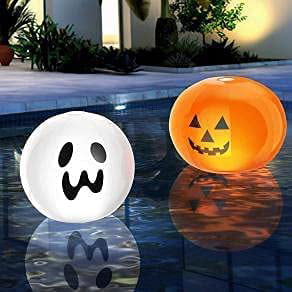 16 inches Halloween Inflatable Pumpkin Decorations Halloween Holiday Outdoor Yard Decorations with Waterproof Multicolor LED Lights and Remote Control Inflatable Ghost