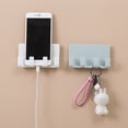 thumbnail image 2 of Trayknick Storage Shelf Multifunctional Strong Bearing Capacity Punch-free Wall-mounted Floating Steady Phone Charging Mount for Bedroom, 2 of 13