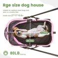 thumbnail image 3 of Dog Travel Stroller with 4 Heavy Duty Wheels, Foldable Pet Stroller with Adjustable Handle - Double Doggie Capacity Jogger Wagon with Back Front Door for Small Medium Dogs (Pink), 3 of 6