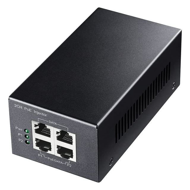 Cudy Inyector Poe Gigabit De 2 Canales 10/100/1000Mbps 2 Entradas Gigabit 2 Salidas Poe Adaptador Poe De 2 X 30 Vatios Montaje En Pared Cumple Con 802.3At / 802.3Af 48V