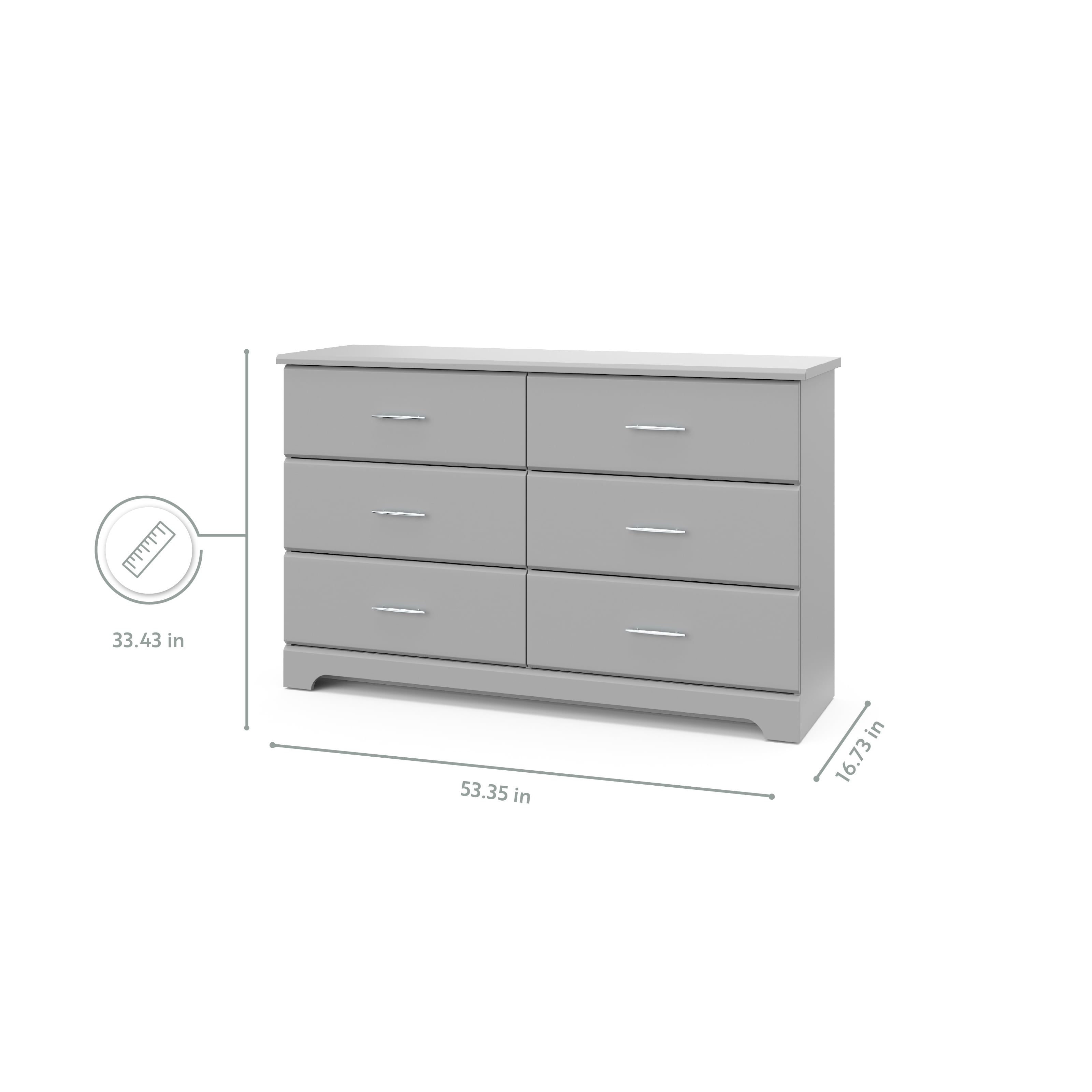 Brookside 6 drawer double dresser white discount