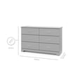 Storkcraft Brookside 6 Drawer Modern Double Dresser Pebble Gray