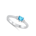 thumbnail image 4 of CHOOSE YOUR COLOR Blue Simulated Topaz Elegant Heart Ring .925 Sterling Silver Band CZ Female Size 7, 4 of 4