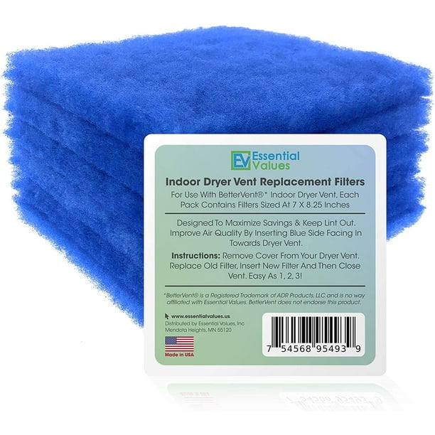 Essential Values Replacement Filters, Indoor Dryer Vent, 12 Pack