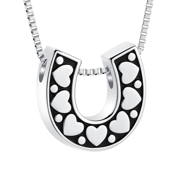 Heart Urn Necklace for Ashes U-Shape Necklace for Ashes Pendant Necklace Keepsake for Ashes Memory Keepsake Cremation Jewelry for Humen / Pet