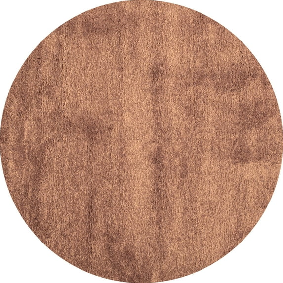 Ahgly Company Indoor Round Abstract Brown Contemporary Area Rugs, 3' Round