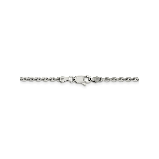 Jewelry Stores Network 2.5 mm 14k White Gold DiamondCut Cable Chain