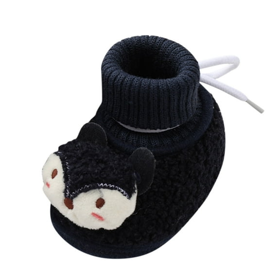 Kids Shoes Size 12 For 3 Months-6 Months Boys Soft Booties Snow Boots Warming Toddler Sneakers Black