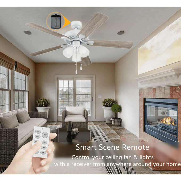 Universal Ceiling Fan and Light Remote Control Kit ,add A Ceiling Fan No In-Wall Wiring Required Wall Switch Ceiling Fan Speed Timming & Light On/Off