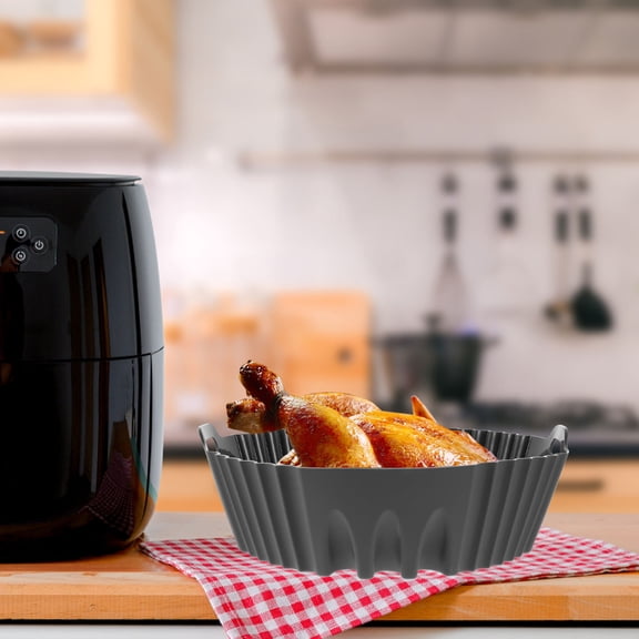 OULII Silicone Air Fryer Liner for Even Cooking, Non-Stick Air Fryer Accessory, 1 Pack