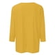 thumbnail image 5 of Camiseta básica de verano informal de color liso con cuello en V para mujer - Poliéster, manga 3/4, aberturas laterales - S-XXL, 5 of 5