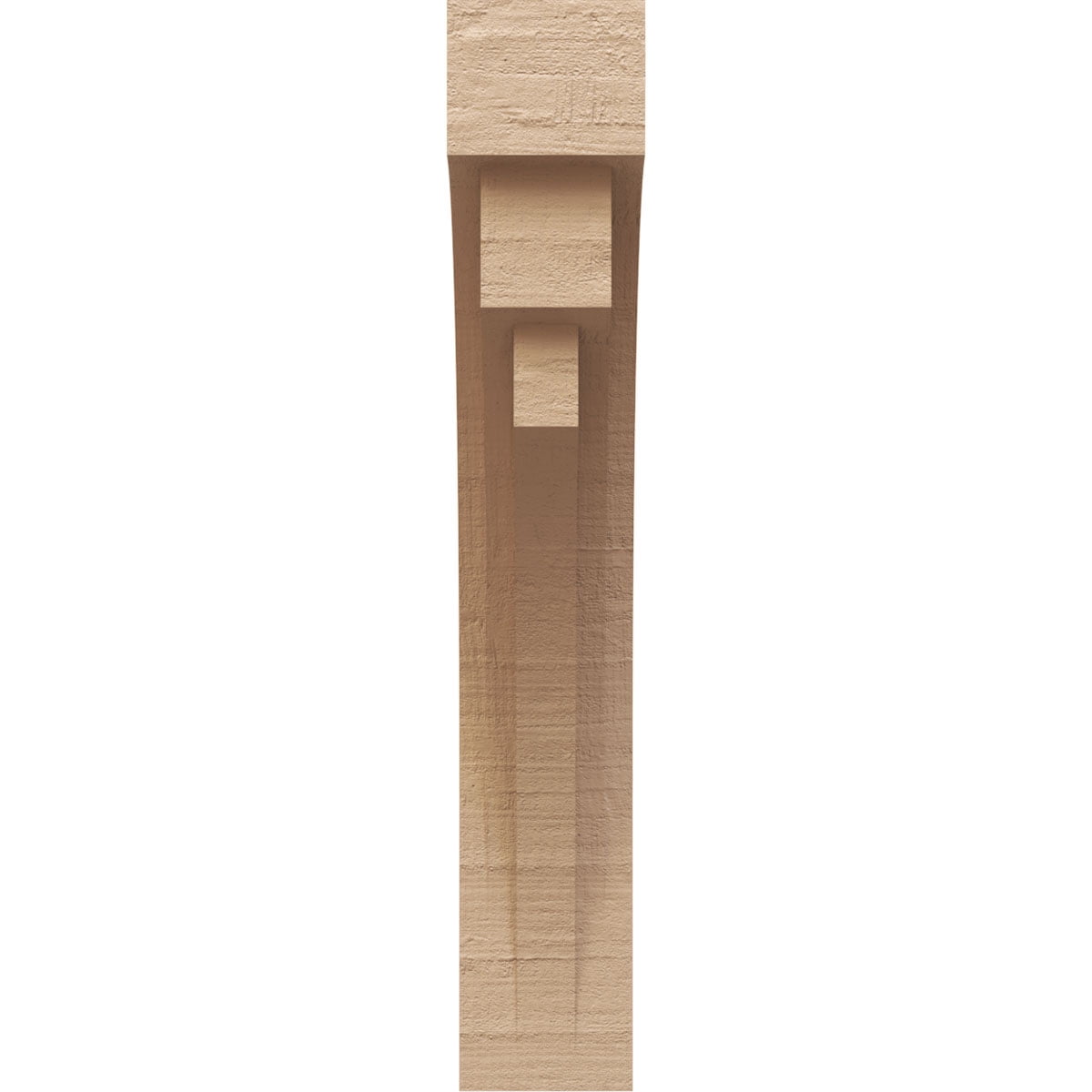 6"W x 12"D x 36"H Thin Rockford Rough Cedar Woodgrain TimberThane Corbel, Primed Tan