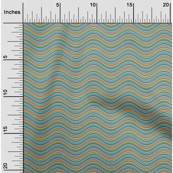 oneOone Cotton Poplin Fabric Serpentine Stripe Decor Fabric Printed BTY 56 Inch Wide