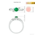 thumbnail image 5 of Angara Natural 0.45 Ct. Emerald with Diamond Three Stone Ring in 14K White Gold for Women (Ring Size: 11.5), 5 of 10