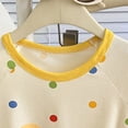 thumbnail image 4 of WUANDIXFA Toddler Pajamas 1-10 Years Cotton Cute Summer Fall Short Sleeve Shirts Pant Casual Outfit Baby Girl Pajamas,Yellow,6-7 Years, 4 of 7