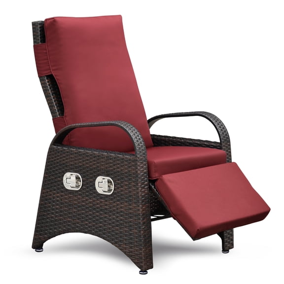 LiviNest Outdoor Recliner Chair with Side Table: 150 Degree Adjustable Patio Lounge Chair for Relaxation & Sunbathing - All-Weather Wicker & Metal Frame with Removable Cushion for Adults & Backyard U