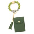 thumbnail image 1 of Silicone bead bracelet solid color card bag key ring, 1 of 5
