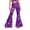 F147-Purple, variant on FYDUU Glitter Print Flared Pants for Kids Sparkly Dance Trousers Sequin Bell-Bottoms for Girls Party Performances Wear Casual Pant 11-12 Years