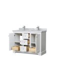 thumbnail image 3 of Wyndham Collection 48" Square-Sinks Wood Double Bathroom Vanity in White, 3 of 3