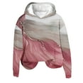 thumbnail image 5 of Womens Winter Warm Hoodies Long Sleeve Fleece Pullover Casual Loose Color Block Striped Floral Print Pullover Tops,Hot Pink,XL, 5 of 5