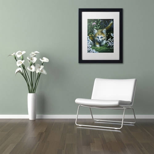 Trademark Fine Art 'Buttercup 2' Canvas Art by Jenny Newland, White Matte, Black Frame