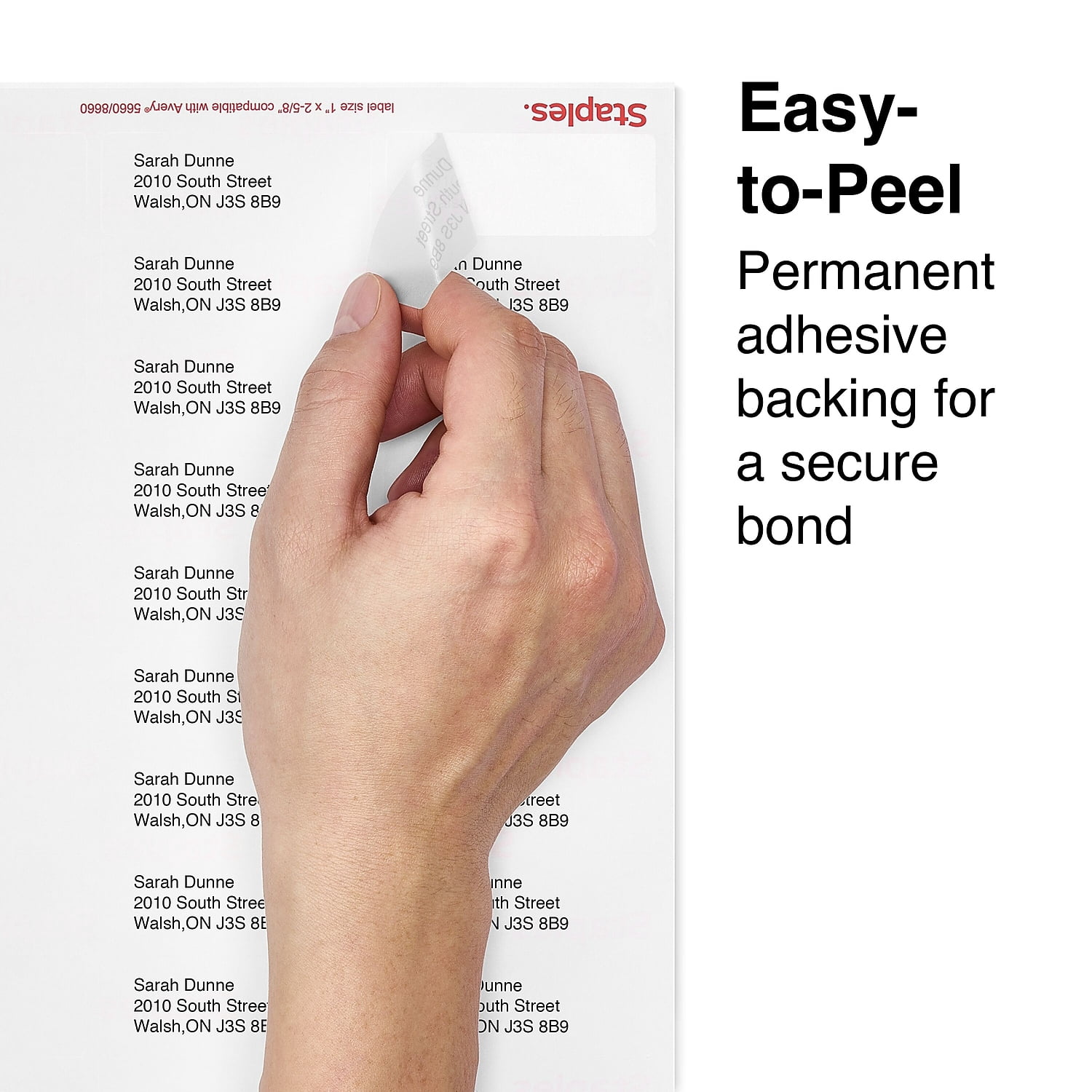 Staples Laser/Inkjet Address Labels 1" x 2 5/8" Clear 30 Labels/Sheet 573950