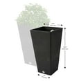 thumbnail image 3 of Algreen  Valencia 10 in. by 20 in. Height 2 Square Planters, Black - Pack of 2, 3 of 4