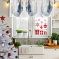 thumbnail image 6 of Navy Blue Abstract Art Valances for Windows, Decorative Rod Pocket Window Valance Curtains, Geometric Luxury Modern Art Short Curtain Drapes for Kitchen/Bathroom/Living Room, 2 Panels, 42" W x 12" L, 6 of 9