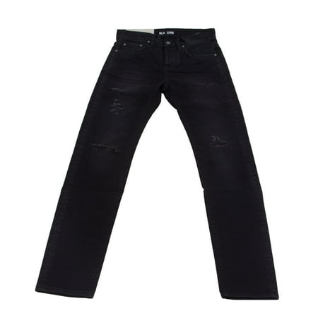 BLK DNM Men's Slim Tapered Jeans, Sutton Black (Best Selvedge Jeans For The Money)