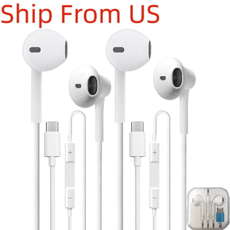 USB C Headphones with the box for iPhone 17 16 15, Wired Headphones USBC for iPad Pro Air Mini, MacBook, Type C Earbuds for Lenovo, Dell, Microphone, Volume Control