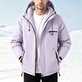 thumbnail image 3 of Fanshiluo Men's Winter Padded Jacket, Hooded Warm Full-Zip Long Sleeve Insulated Coat with Zipper Pockets for Men,L,Big and Tall Men, 3 of 8