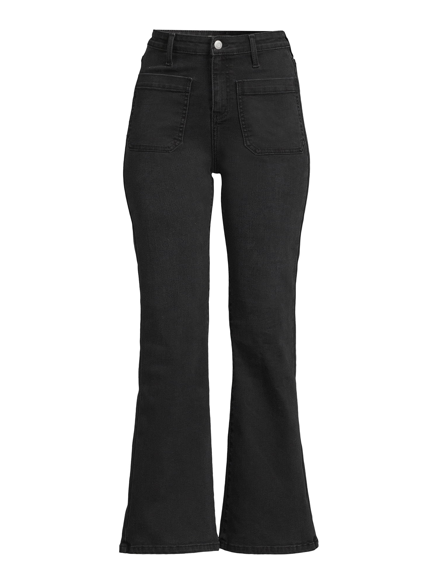 Time and Tru Women's Flare Patch Pocket Jeans 