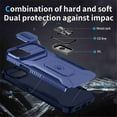 thumbnail image 5 of For iPhone 14 Plus Slim Fit Shockproof Hybrid with Slide Camera Cover & Rotated Ring Kickstand, [Military-Grade] Phone Case For iPhone 14 Plus 6.7",Blue,For iPhone 14 Plus, 5 of 8