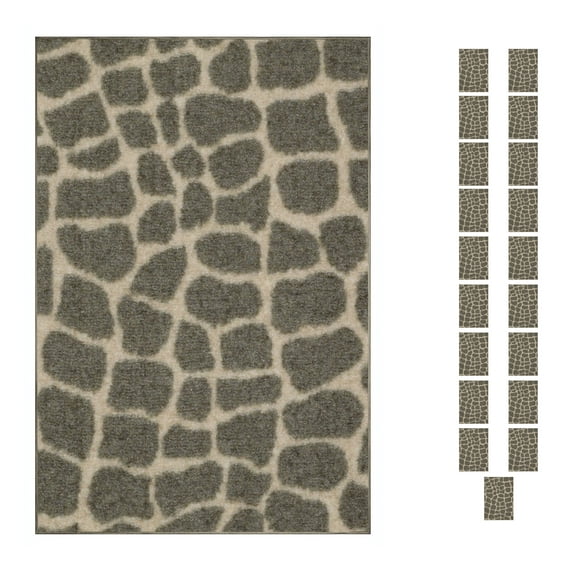 Furnish My Place Crocodile Lounge Around Area Rug, Animal Print Area Rug, Pet-Friendly Rug, Baby Nursery Mat, Indoor Rug, Perfect for Living Room, Playroom, 2' x 4' Rectangle - Set of 20