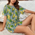 thumbnail image 4 of Sikiie Corn On The Leaves Womens Pajama Sets Short Sleeve Top With Pants Sleepwear 2 Piece Lounge Set4X-Large, 4 of 6