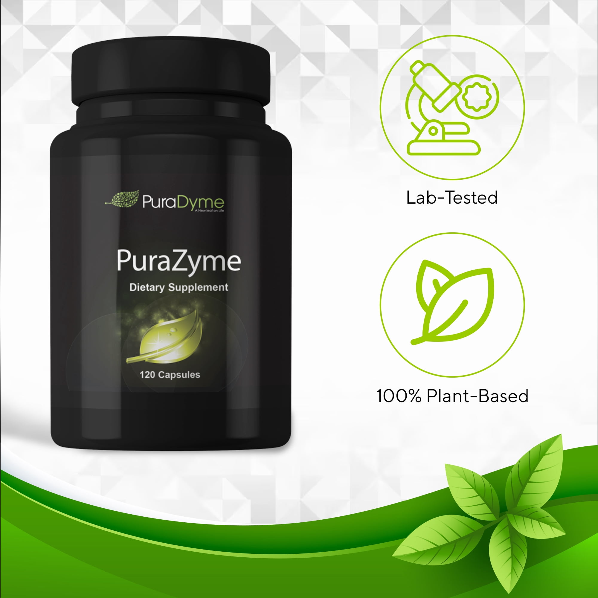 PuraDyme PuraZyme Digestive Enzymes, Digestive and Gut Health Support (120 Caps)