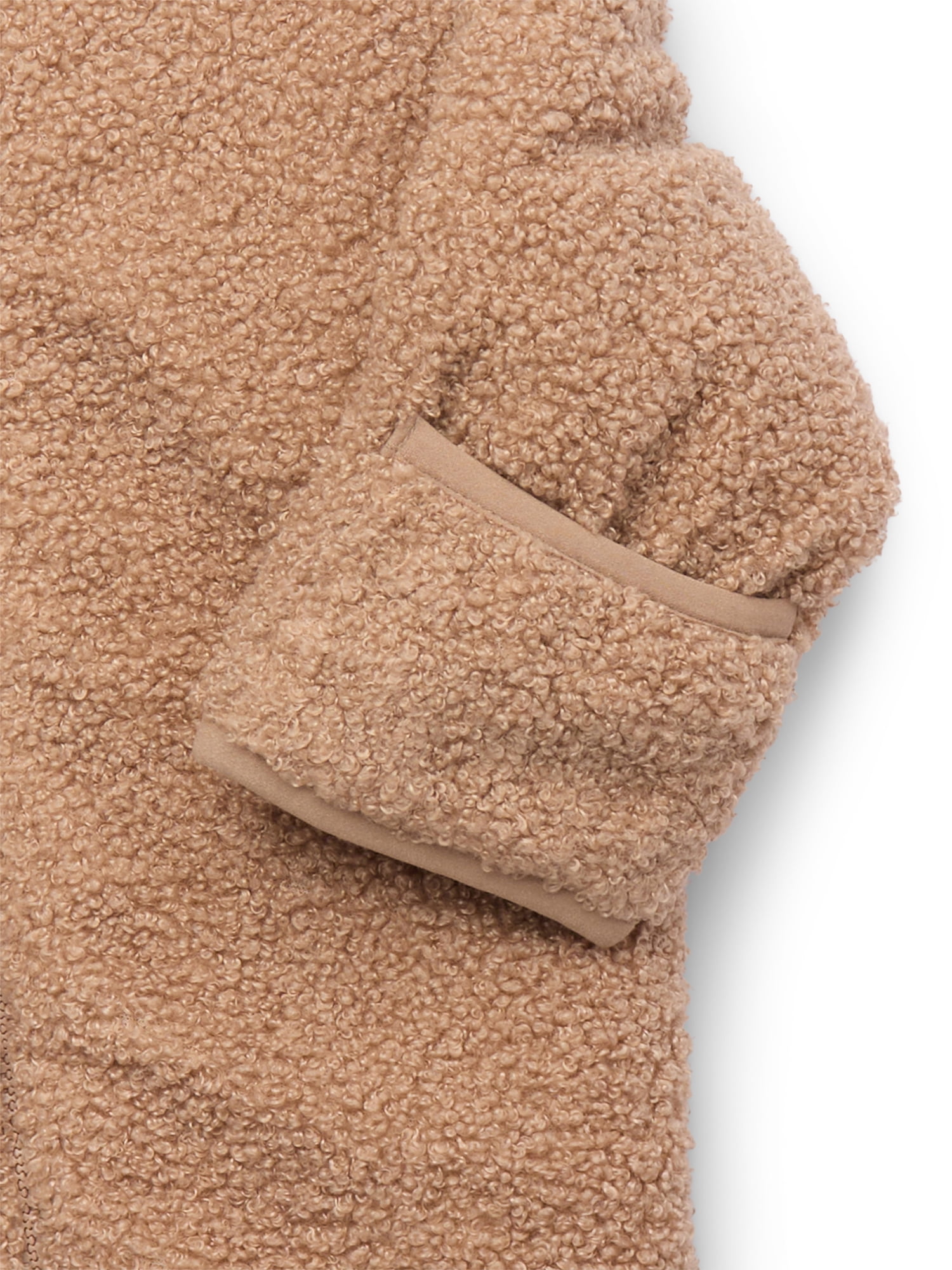 Wonder Nation Baby Teddy Fleece Pram with Hood, Sizes 0M-9M