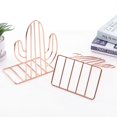 thumbnail image 4 of Geometric Metal Iron Cactus Bookends - Heavy Duty Nonskid Book Stand Organizer for Shelves & Binders, 4 of 4