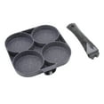 thumbnail image 4 of 4 Hole Frying Pan, Black Omelet Pan Heat Resistant With Handle For Kitchen For Gas Black, 4 of 8