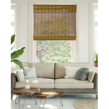 Chicology 23"W x 64"H Fox Cordless Bamboo Roman Shades, Natural Woven Wood, Light Filtering, Safe for Kids & Pets
