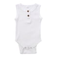 thumbnail image 1 of Faithtur Newborn Baby Summer Romper Solid Color Ribbed Knit Jumpsuit, 1 of 6