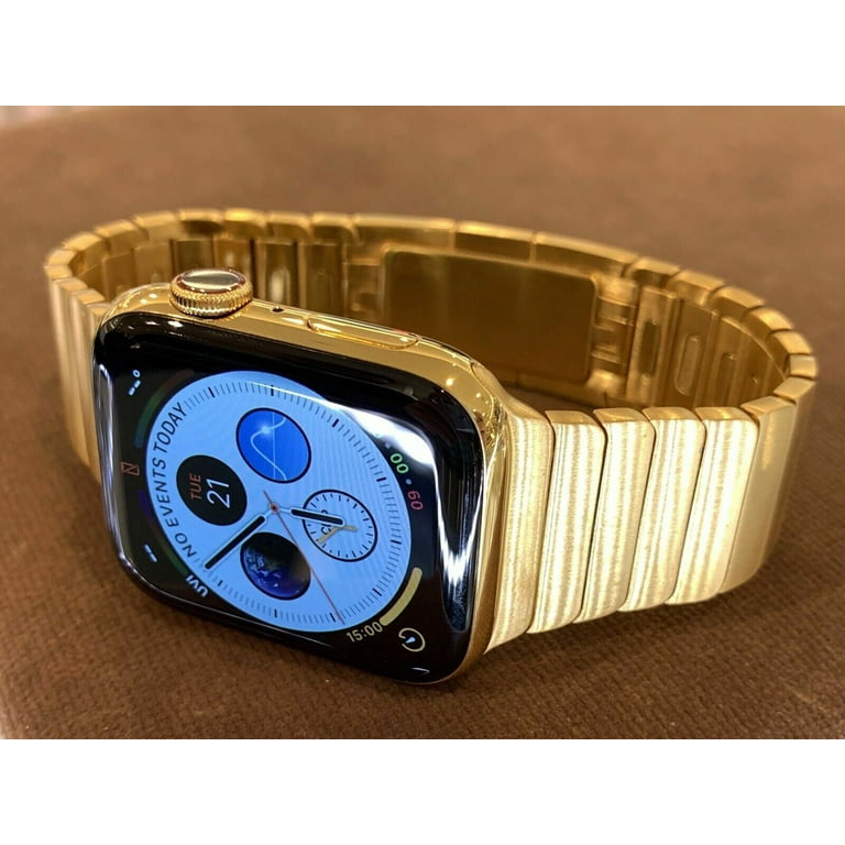 Custom 24k Gold Plated 46mm Samsung Galaxy Watch 4, Stainless Steel 2 Bands  LTE