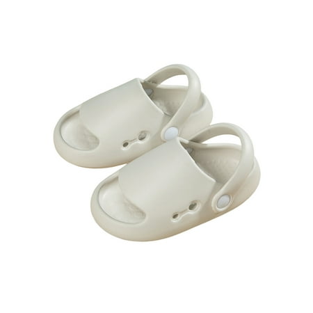 

Rotosw Children Beach Shoes Adjustable Strap Slide Sandal Summer Flat Sandals Shower Slides Slippers Indoor Outdoor Non-Slip Slip On Gray 6.5C