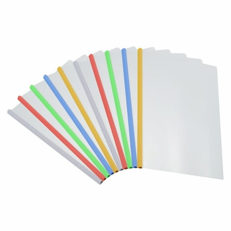 Uxcell Clear Report Covers with Sliding Bar, 10mm 75 Sheets Capacity, 5 Color, 100Pack