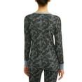 thumbnail image 2 of Hanes Women's X-Temp Thermal Waffle Printed Crew Top With FreshIQ, 2 of 4
