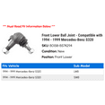 thumbnail image 2 of Front Lower Ball Joint - Compatible with 1994 - 1999 Mercedes-Benz S320 1995 1996 1997 1998, 2 of 2