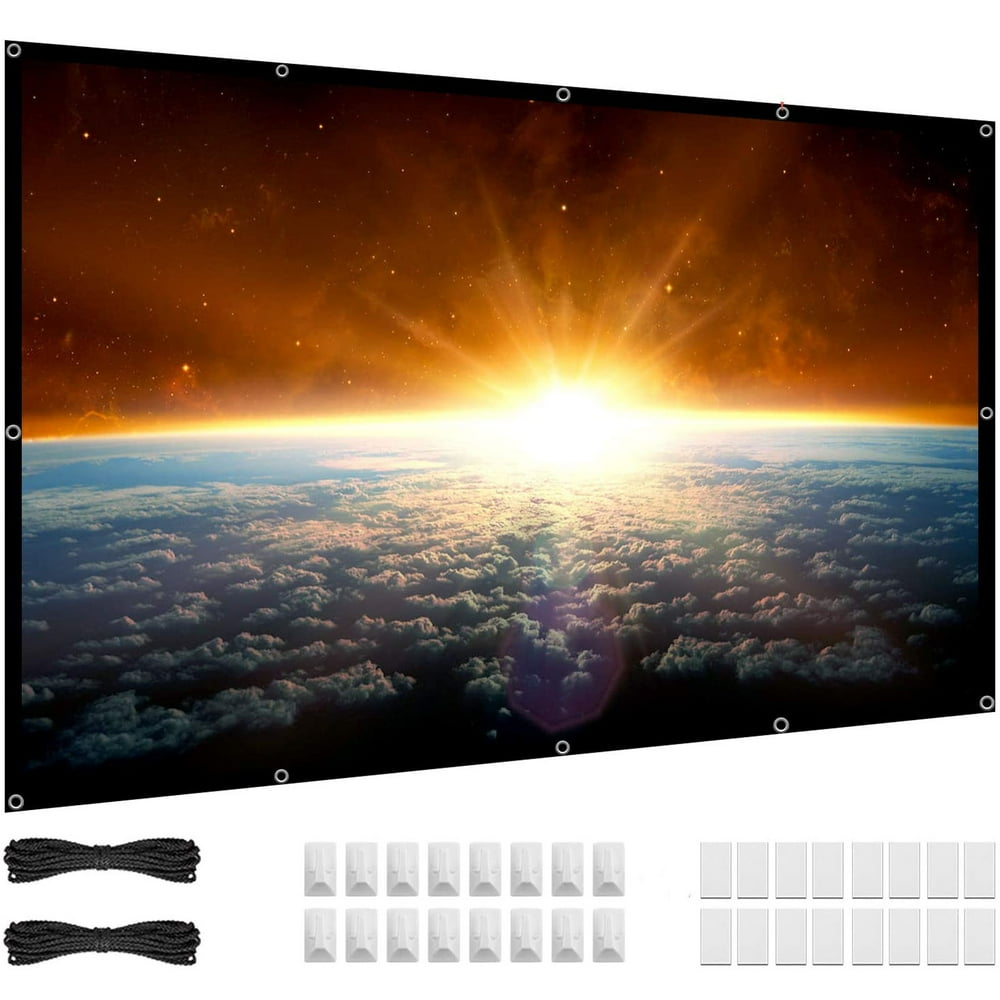 100 inch Projector Screen, 169 HD 4K Foldable No Crease Portable Video