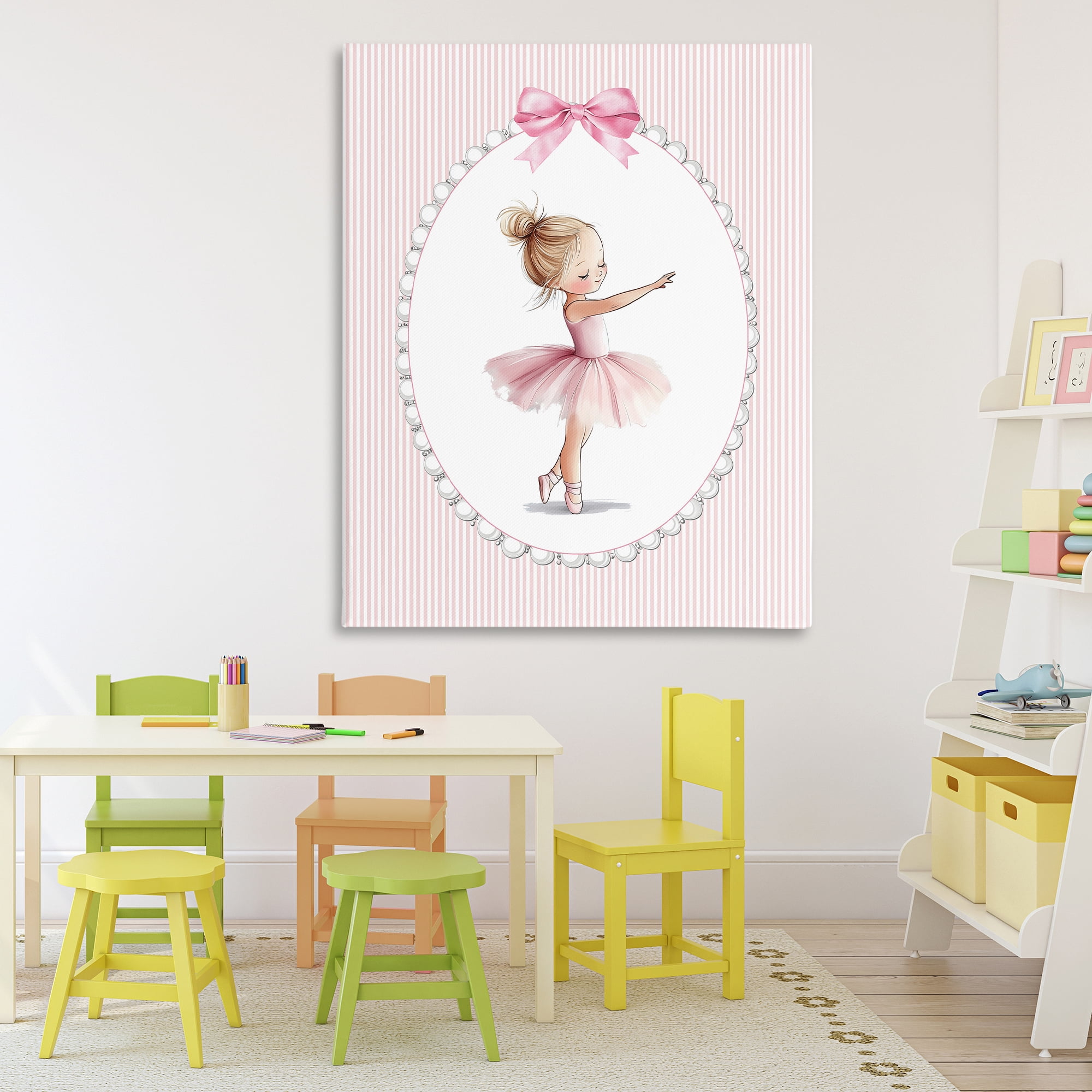 Stupell Industries Blush Pink Ballerina Canvas Wall Art, design by Christine Simpson Art