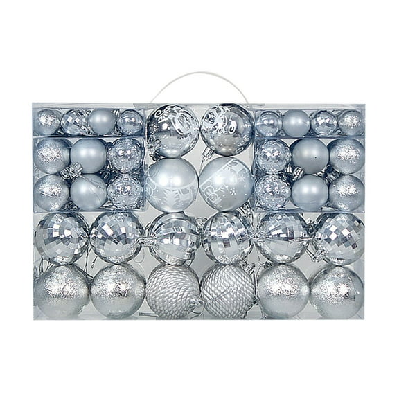 Rewenti Christmas tree decor balls 100PCS Christmas Ornaments Christmas Tree Decoration Holiday Multiple Styles Ornaments for Christmas Trees Party Decoration Christmas ball ornaments
