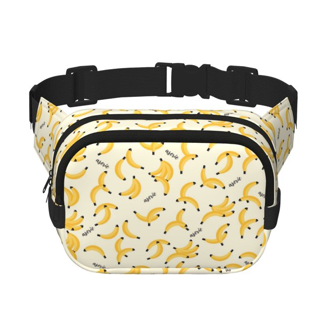 Easygdp Banana Fanny Packs para Mujeres y Hombres, Bolsa de Cinturón, Bolsos de Cruz para Trabajo/Correr/Senderismo